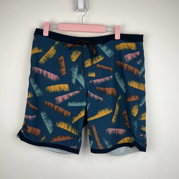 Outerknown Multicolor Print Swim Board Shorts Mens Size 33